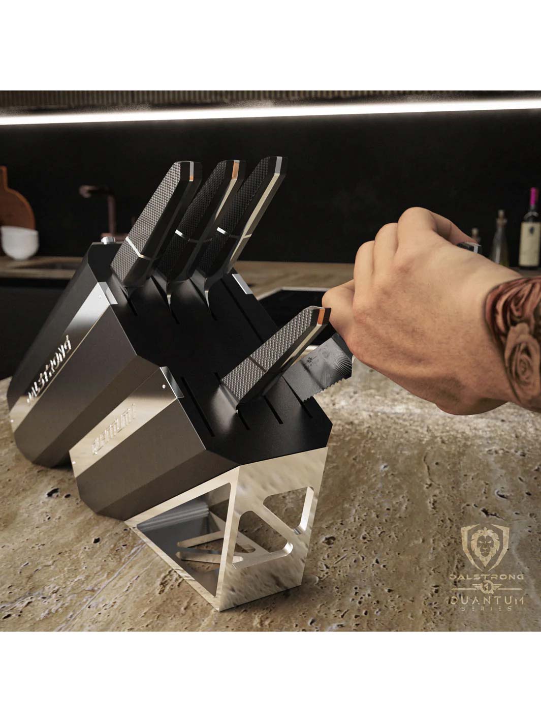 Dalstrong Quantum 1 Series 5-Piece Knife Block Set - High-Quality Kitchen Knives for Professional Chefs & Home Cooking | Perfect for Meat Cutting, Vegetable Chopping & Food Preparation