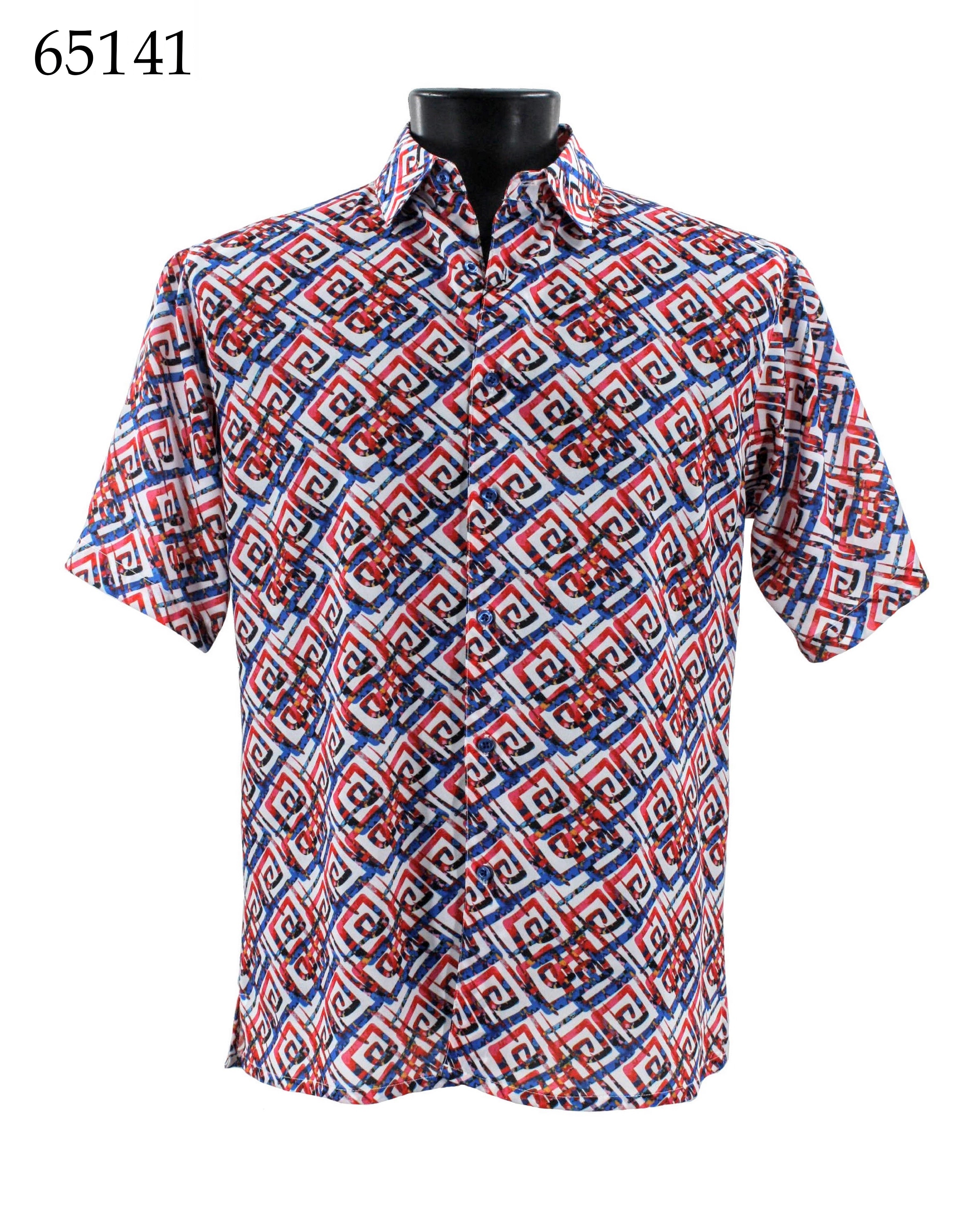 Bassiri Men's Short Sleeve Casual Shirt 65141 - Comfortable Summer Button Down Shirt for Work, Travel & Outdoor Activities