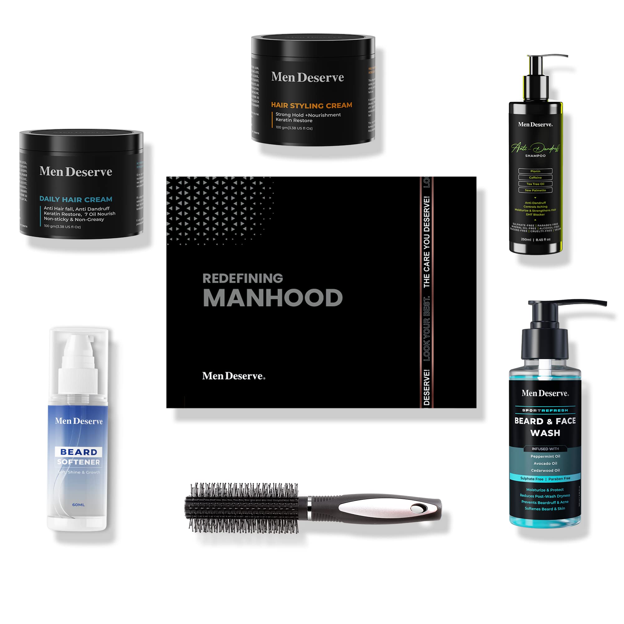 Premium Men's Grooming Kit - Complete Hair & Beard Care Set with Comb, Scissors & Styling Tools | Perfect for Daily Grooming, Travel & Gift Giving