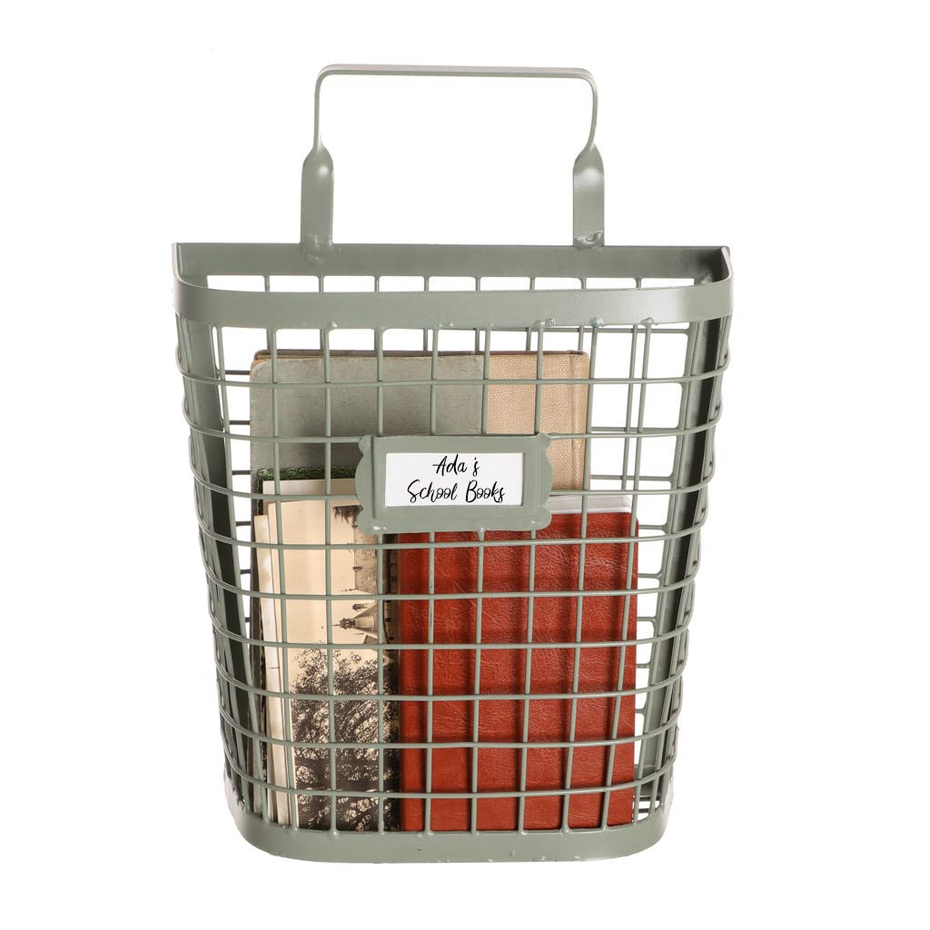 Dibor Wall Mounted Magazine Rack - Green Hanging Storage Basket for Books, Newspapers & Organizing - Perfect for Living Room, Bedroom or Office (Y483)