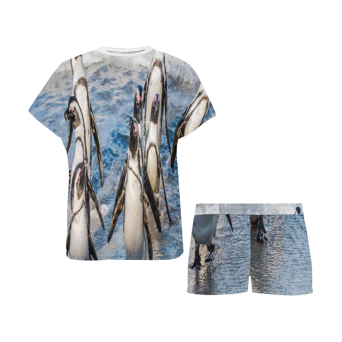INTERESTPRINT Women's Pajama Set - Cute White Bear, Seal, Walrus & Penguin Print Sleepwear - Soft & Comfy Nightshirt for Lounge, Sleep & Relaxation