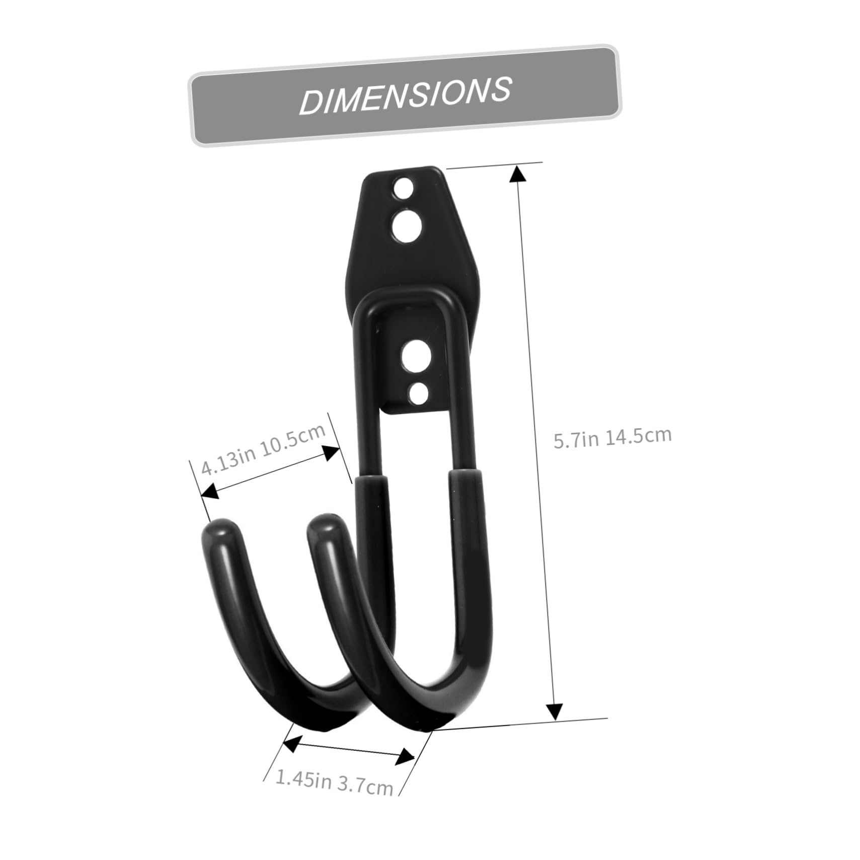 FOYTOKI 2 Pack Heavy Duty Black J Hooks for Garage Storage - Wall Mounted Organizer for Clothes, Tools & Equipment - Perfect for Home, Warehouse & Workshop Organization