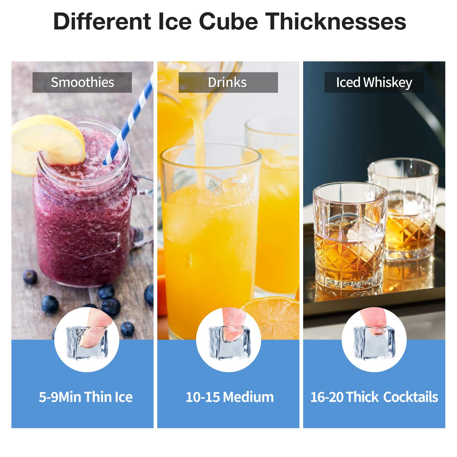 Commercial Ice Maker Machine 180LBS/Day - Self-Cleaning Stainless Steel Ice Machine with Timer & Filter for Bar, Restaurant, Home, Office - Perfect for Cocktails, Beverages & Food Preservation