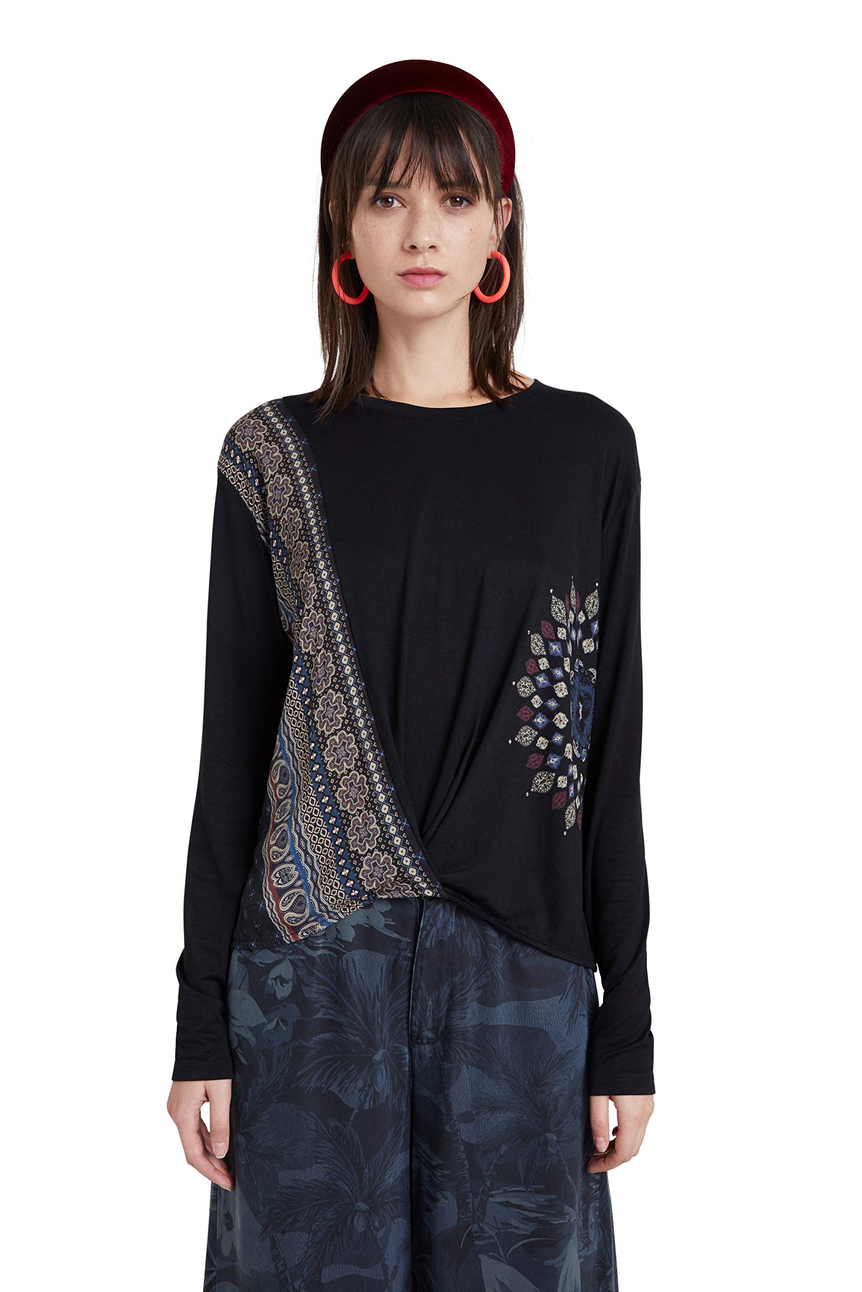 Desigual Women's Long Sleeve T-Shirt - Comfortable Casual Blouse for Everyday Wear | Perfect for Work, Outings & Layering
