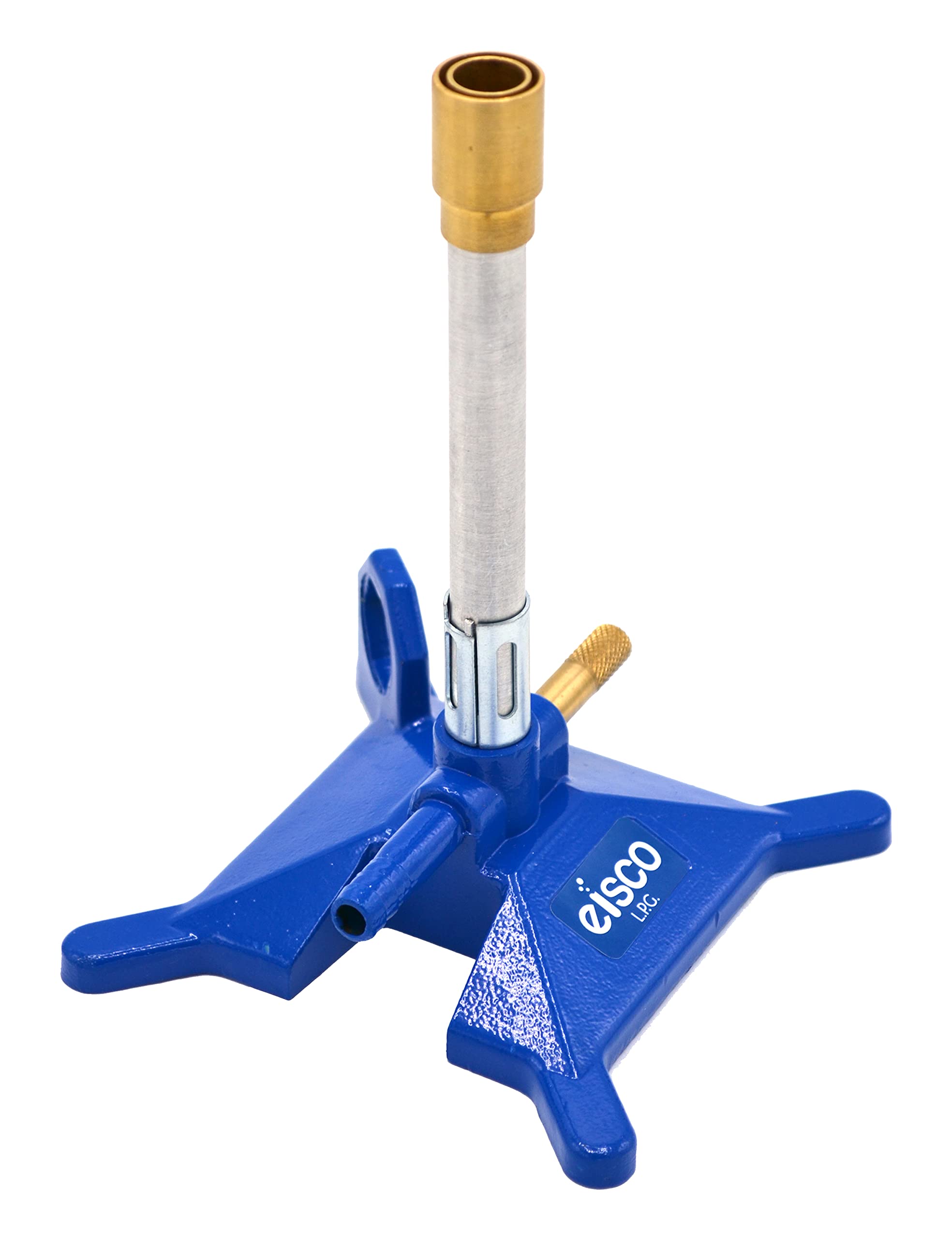 Eisco Scientific No Tip Bunsen Burner - Heavy Duty Iron Construction for LP Gas - Perfect for Science Labs, Chemistry Experiments & Classroom Demonstrations