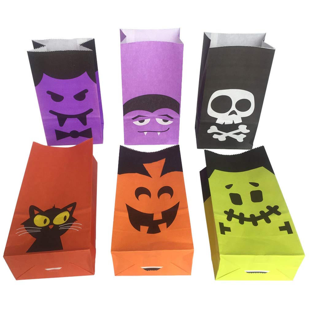 EXCEART 36 Pcs Halloween Cartoon Treat Bags - Pumpkin Candy Bags for Party Favors, Food Storage & Goodie Bags | Perfect for Trick-or-Treating, Classroom Treats & Halloween Party Decorations