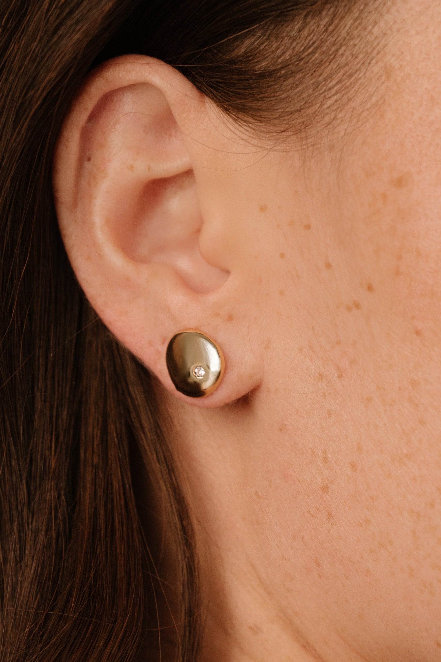Polished Pebble Crystal Stud Earrings - Elegant Natural Stone Jewelry for Women | Perfect for Daily Wear, Office & Special Occasions