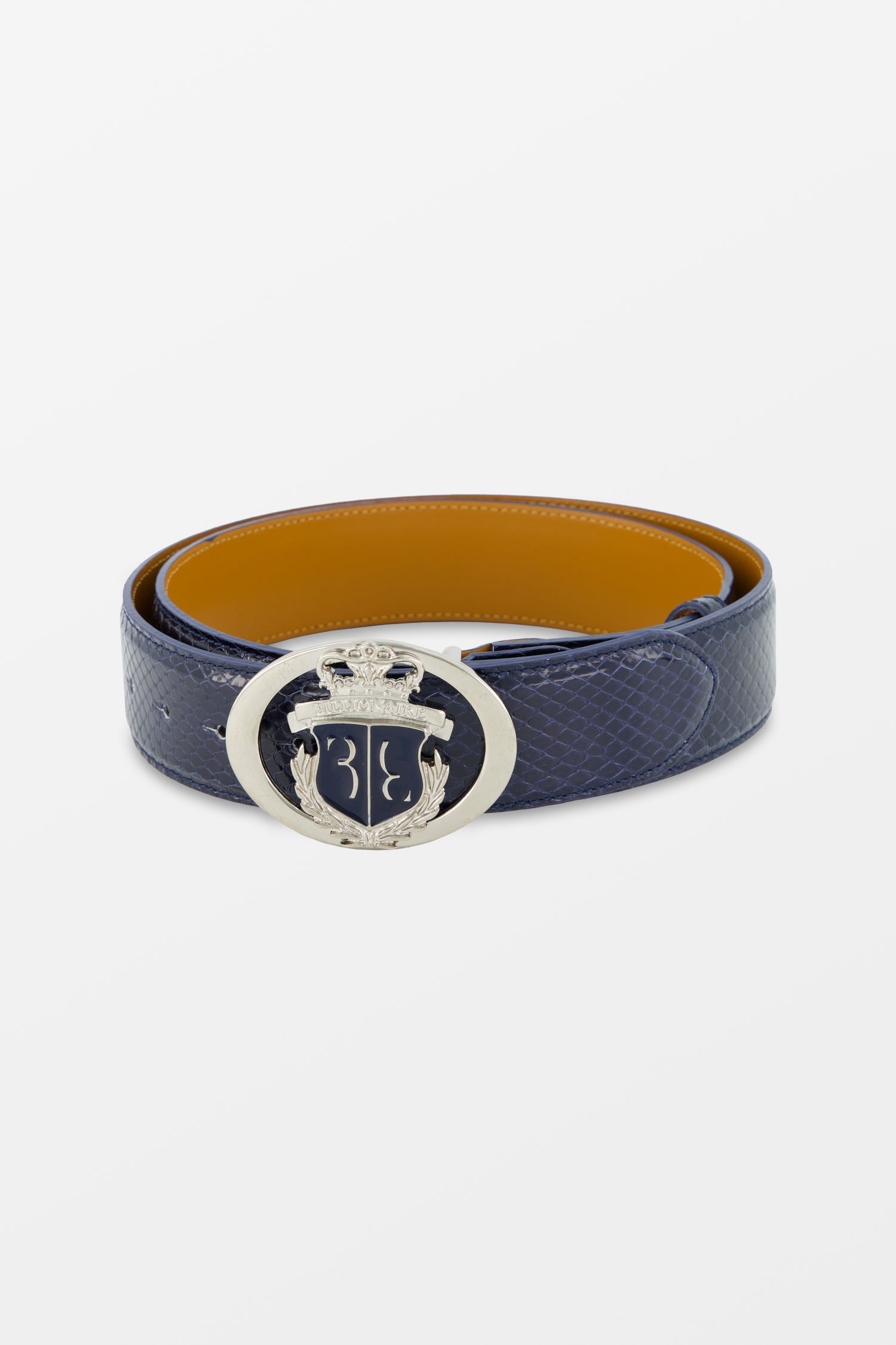 Luxury Billionaire Navy Python Skin Belt for Men - Premium Designer Fashion Accessory for Business, Formal & Casual Wear