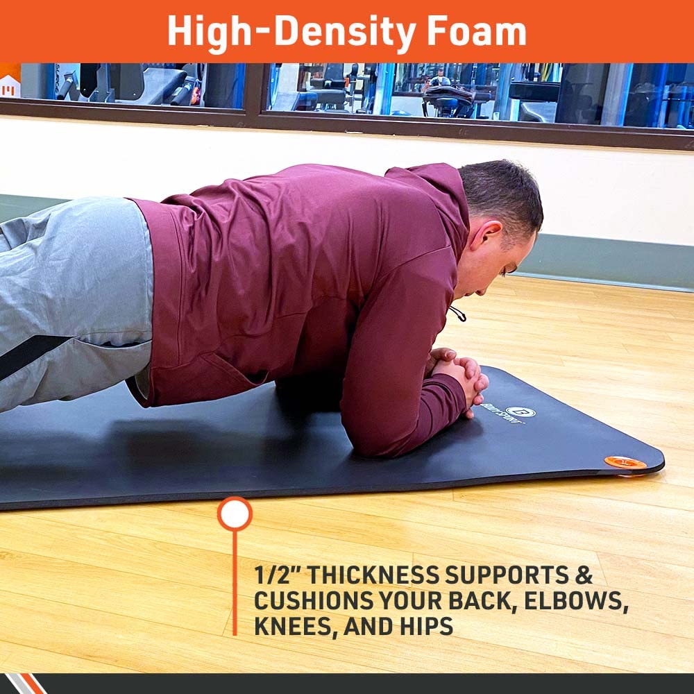 Body Sport Personal Exercise Mat - Thick Foam Workout Mat for Home Gym, Yoga, Pilates & Fitness Training - Non-Slip Floor Mat for Workouts & Stretching