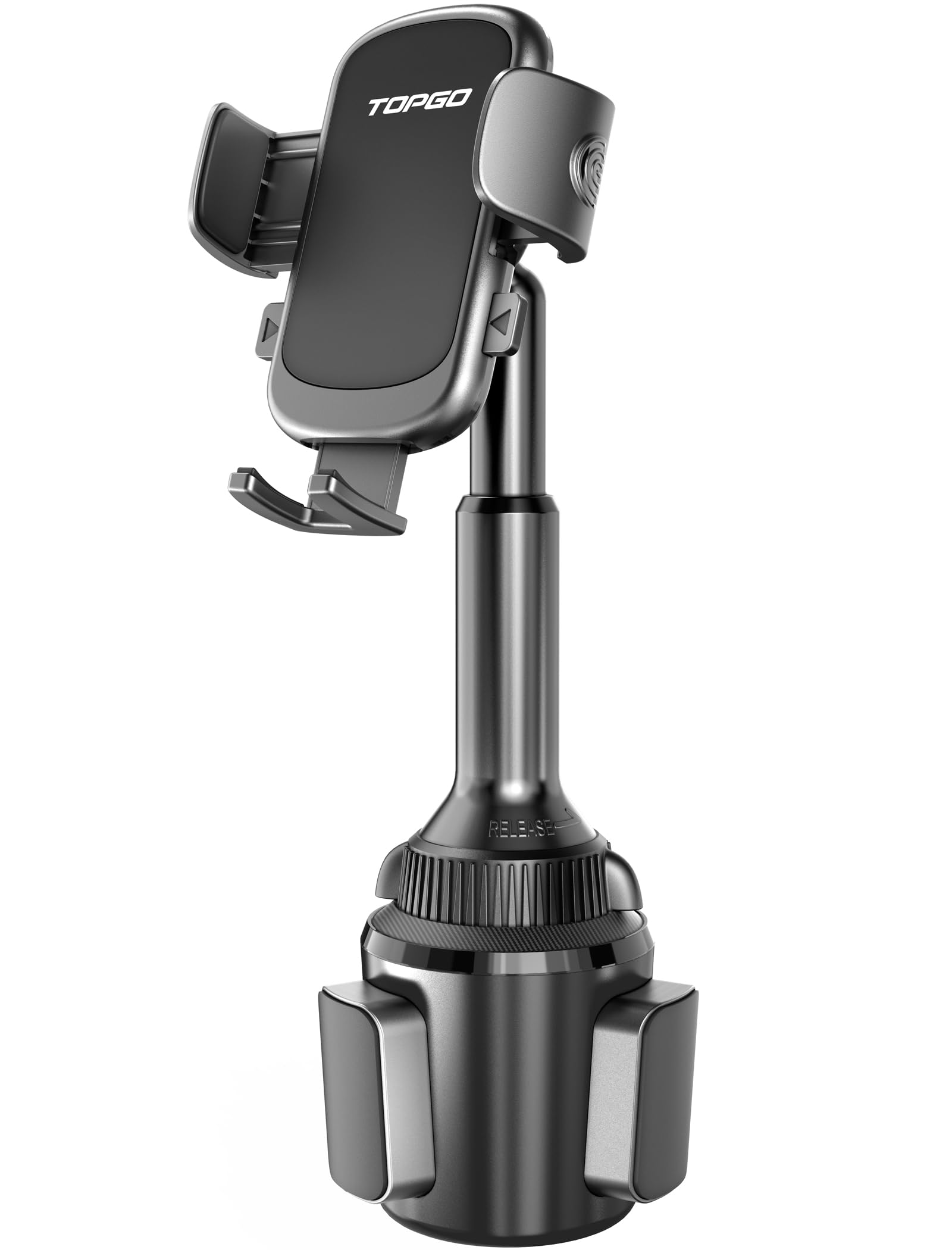 Adjustable Cup Holder Phone Mount for Car - Universal Smartphone Cradle for iPhone, Samsung & More - Bumpy Road Friendly & Super Stable - Perfect for Road Trips, Commuting & Delivery Drivers