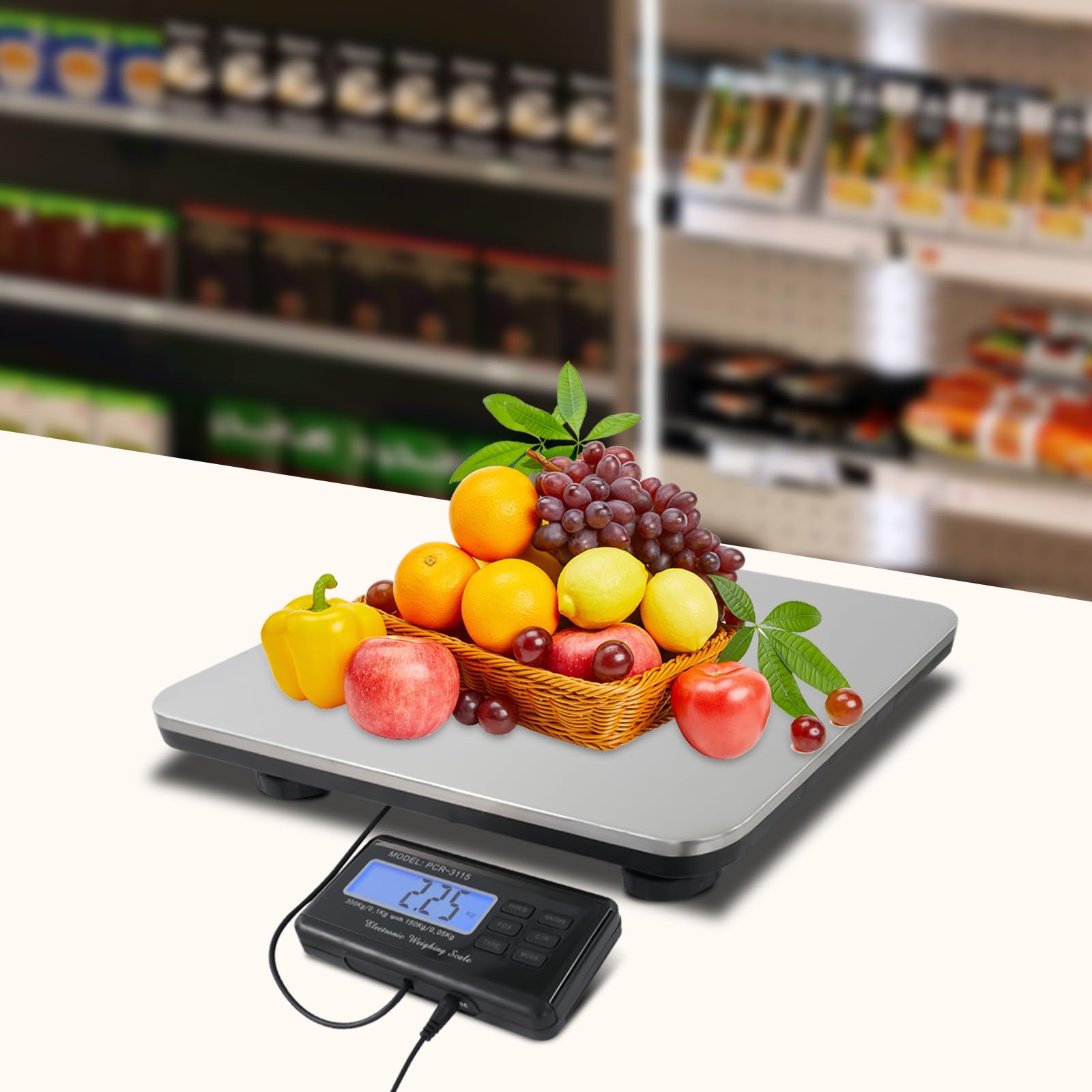 660Lbs Digital Stainless Steel Postal Shipping Scale - Heavy Duty Platform Scale for Packages, Livestock, Pets & Luggage | Perfect for Business, Office, Home, Warehouse & Vet Use
