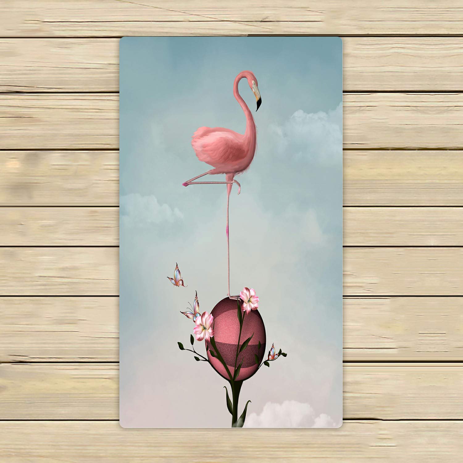 ECZJNT Flamingo Lilies Beach Towel - Soft Absorbent 16x28 Inch Bath Towel for Home, Pool, Travel & Outdoor Use - Quick Dry Shower Towel for Beach, Gym & Spa