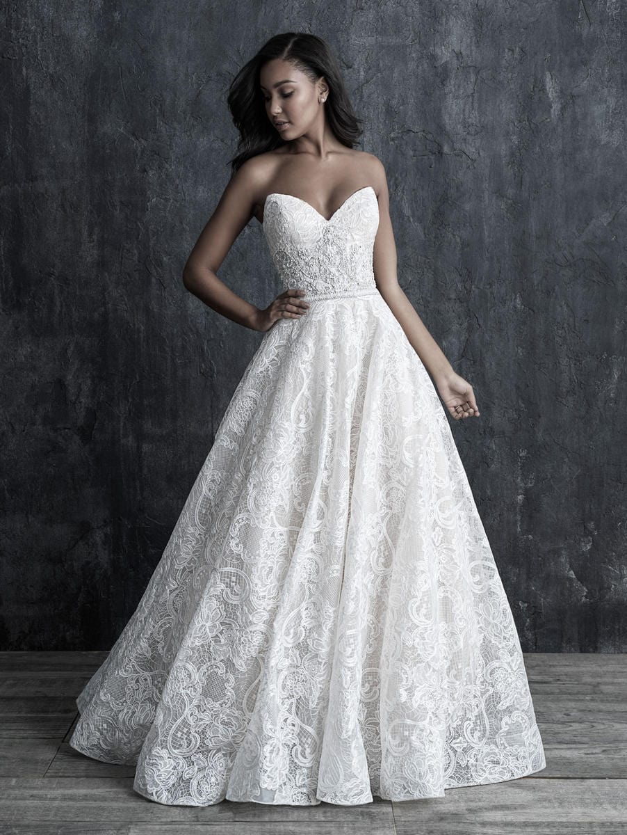 Allure C553 Women's Plus Size 14 Floral Lace Dress - Perfect for Weddings, Parties & Special Occasions