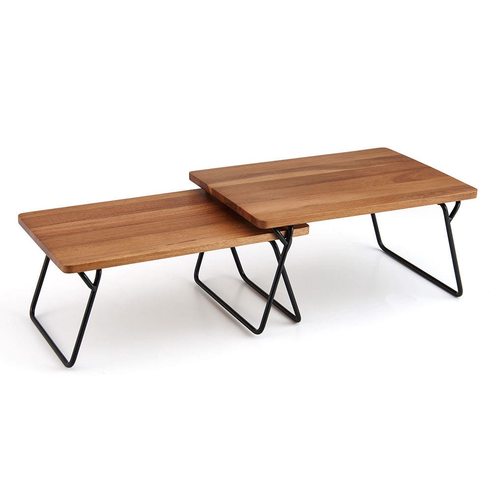 Wooden Shelf Organizer Trays - Set of 2 for Home Office & Kitchen Storage | Space-Saving Desktop & Cabinet Organization Solution