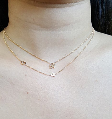 14K Gold Initial Necklace - Personalized A to Z Alphabet Letter Pendant, Dainty Script Monogram Necklace for Women, Perfect Valentine's Day & Mother's Day Gift Jewelry - Ideal for Everyday Wear, Date Nights & Special Occasions