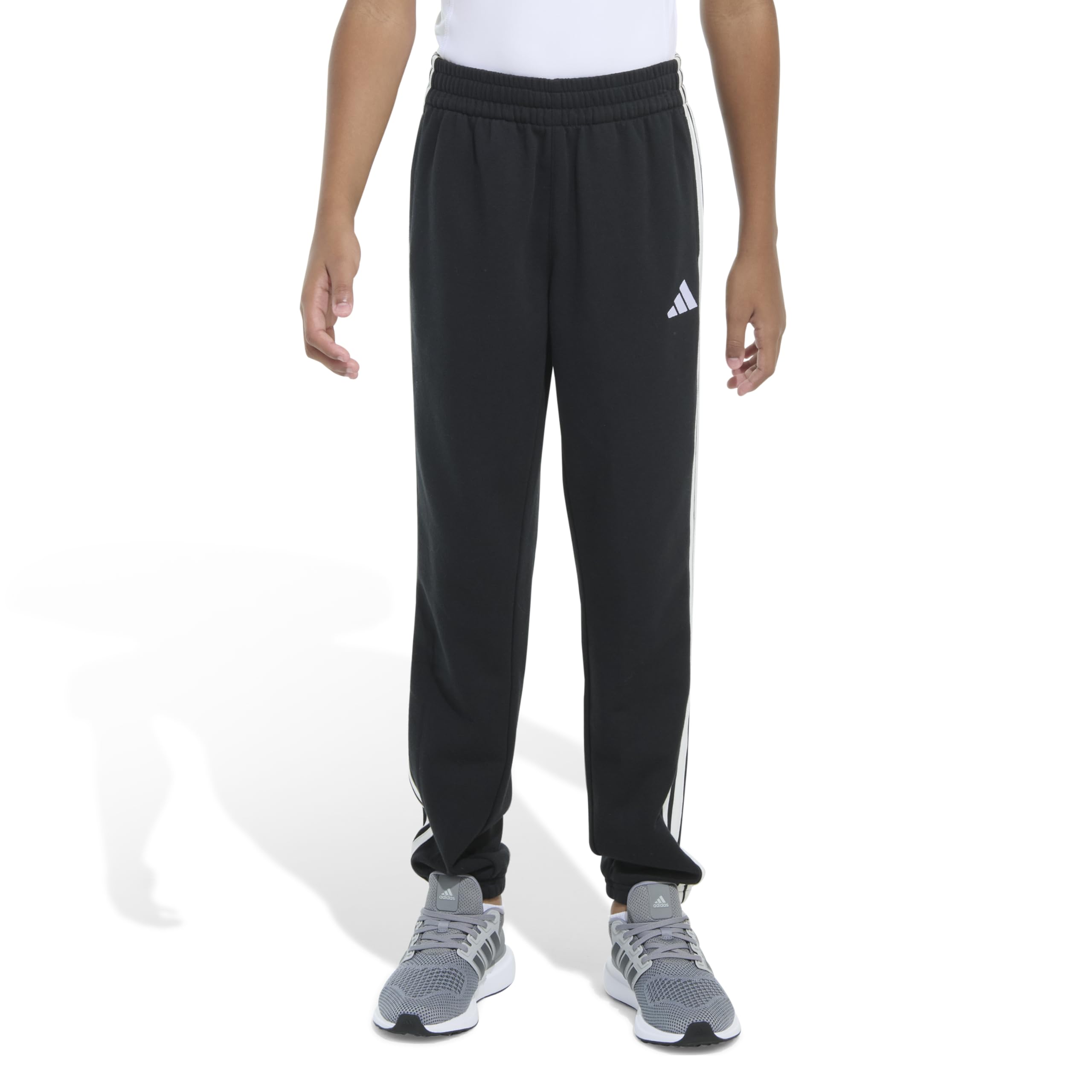 adidas Boys' Essentials 3-Stripe Elastic Cuff Jogger Pants - Comfortable Athletic Sweatpants for Kids, Running, School & Play