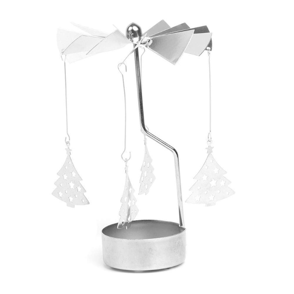 Quaanti Rotary Spinning Tealight Candle Holder - Metal Carousel Candle Stand for Home Decor, Christmas & Wedding Gifts - Perfect for Romantic Dinners, Holiday Centerpieces and Special Occasions