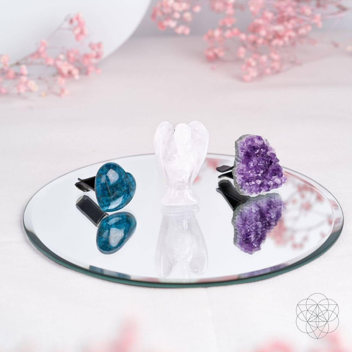 Guardian Angel Car Crystals for Protection - Spiritual Car Charm Ornament & Vent Accessory - Healing Crystal Gift for Women - Perfect for Safe Travel & Positive Energy in Your Vehicle