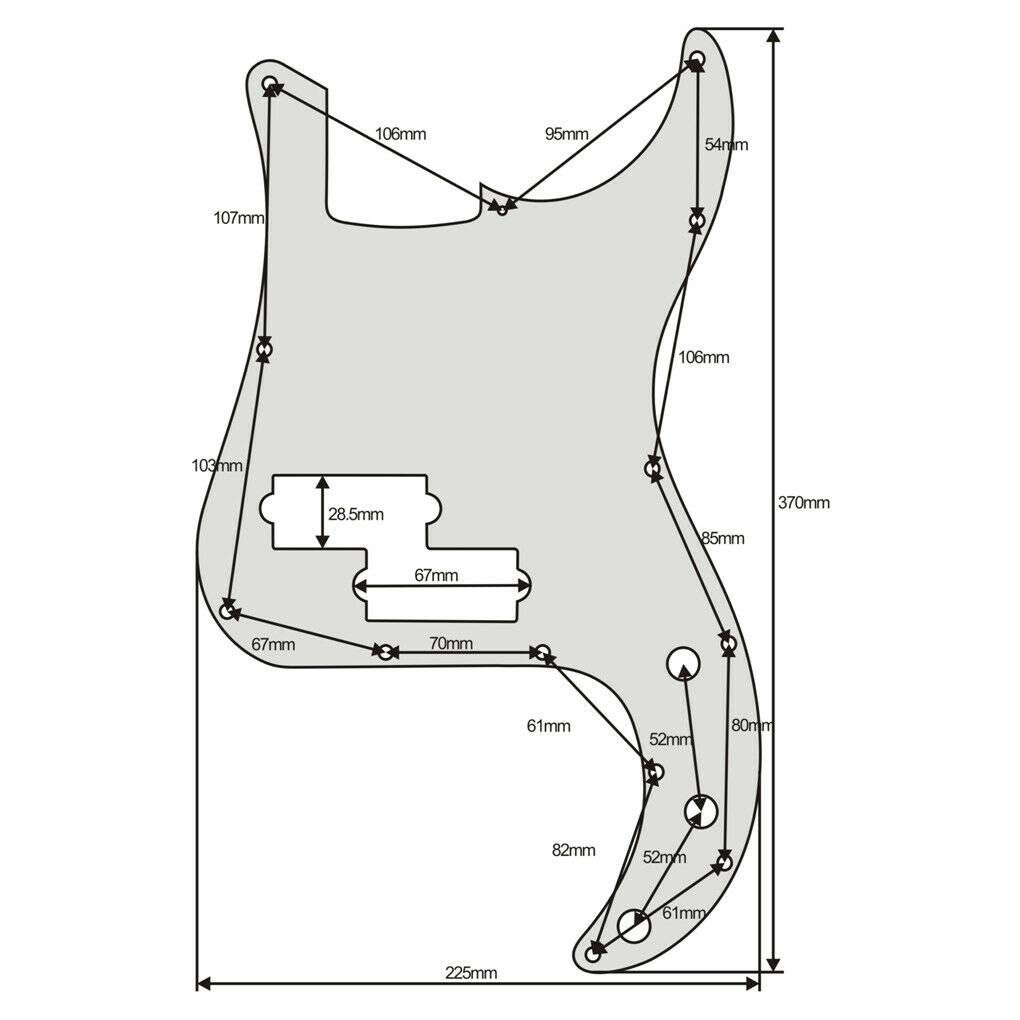 White 3-Ply Standard P Bass Pickguard - 13 Hole Scratch Plate for 4 String PB Bass Guitar Replacement Part | Perfect for DIY Guitar Repair & Customization