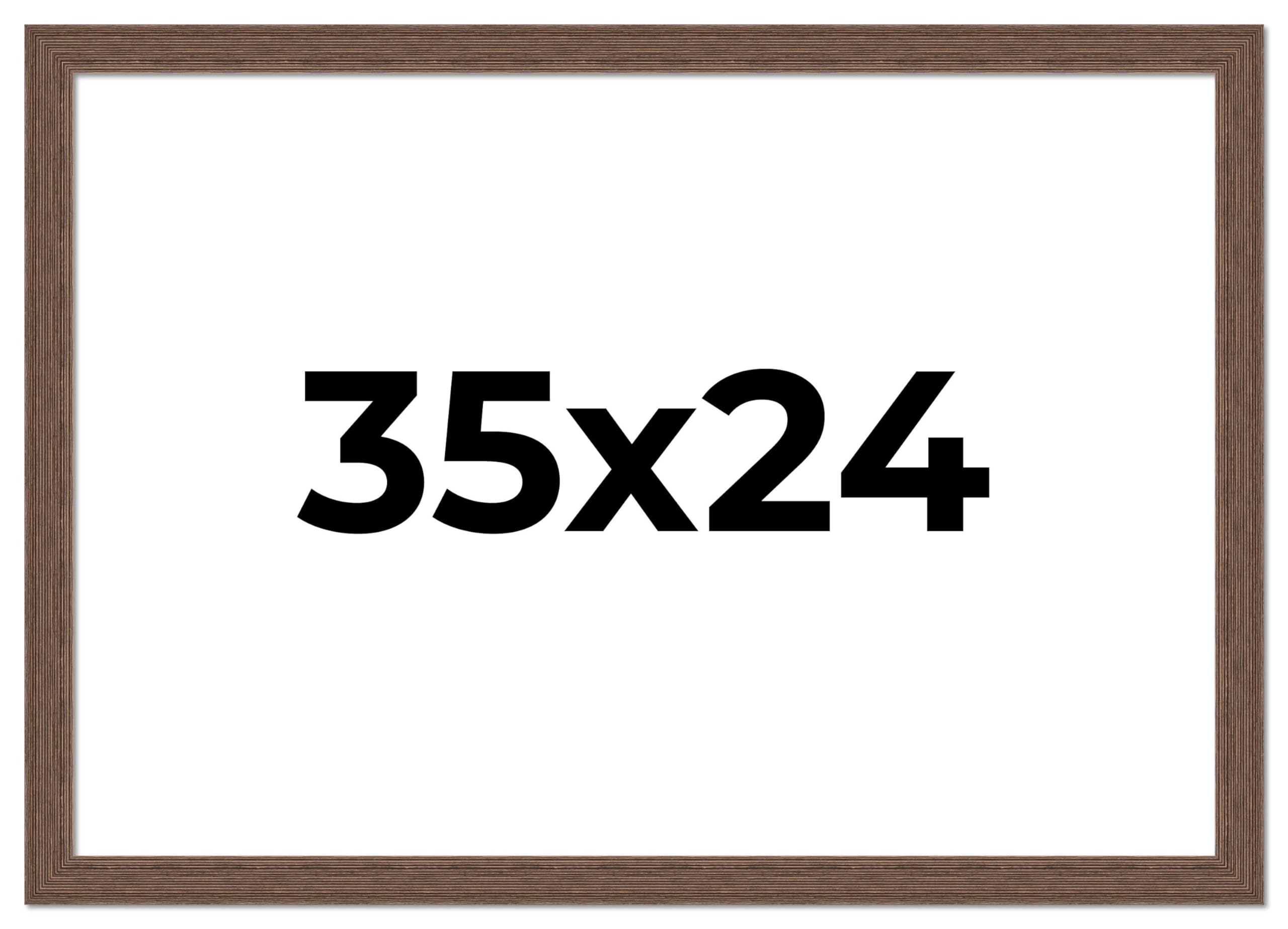 35x24 Inch Distressed Brown Barnwood Picture Frame - Rustic Farmhouse Photo Frame with UV Acrylic Shatter Guard & Acid-Free Backing | Perfect for Wall Decor, Wedding Photos, Family Portraits and Home Office Display