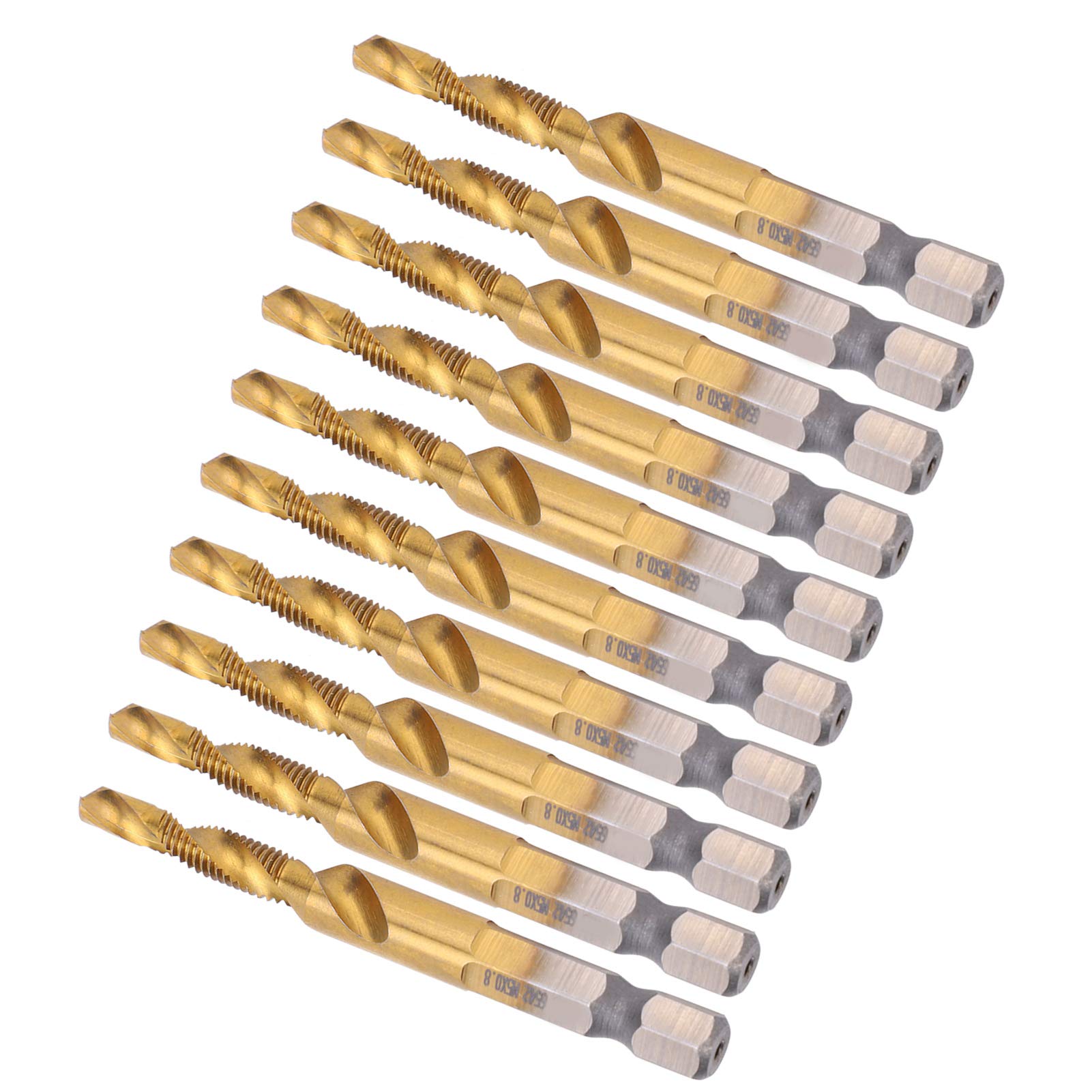 Titanium Coated Hex Tap Drill Bits - High Strength Square Shank Anti-Rust Drill Bits for Copper & Steel | Perfect for Metalworking, DIY Projects & Professional Machining