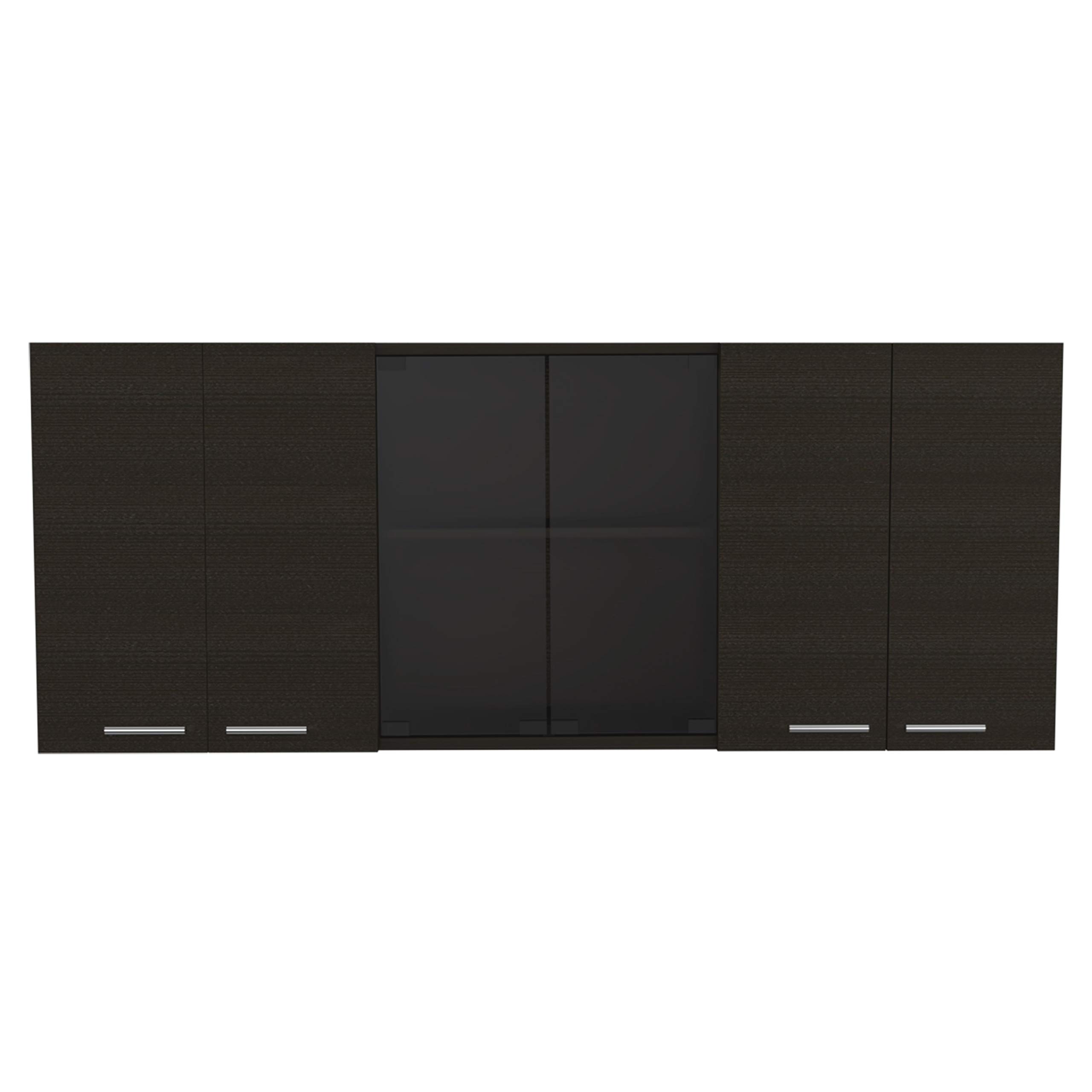 Oceana 150 Wall Cabinet with 4 Doors, 2 Internal Shelves, Plate & Glass Organizer - 24