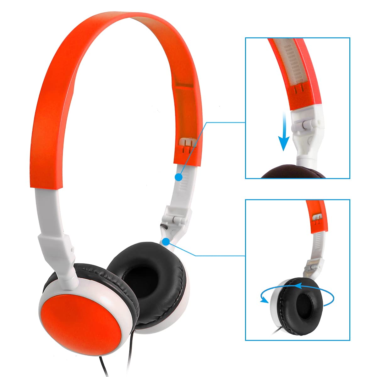 10 Pack Bulk Wired Headphones for Kids - Durable Classroom Headphones for School, Computers & Online Learning | KW-N10O Student Headphones for Children | Perfect for Classrooms, Homeschooling & Remote Learning