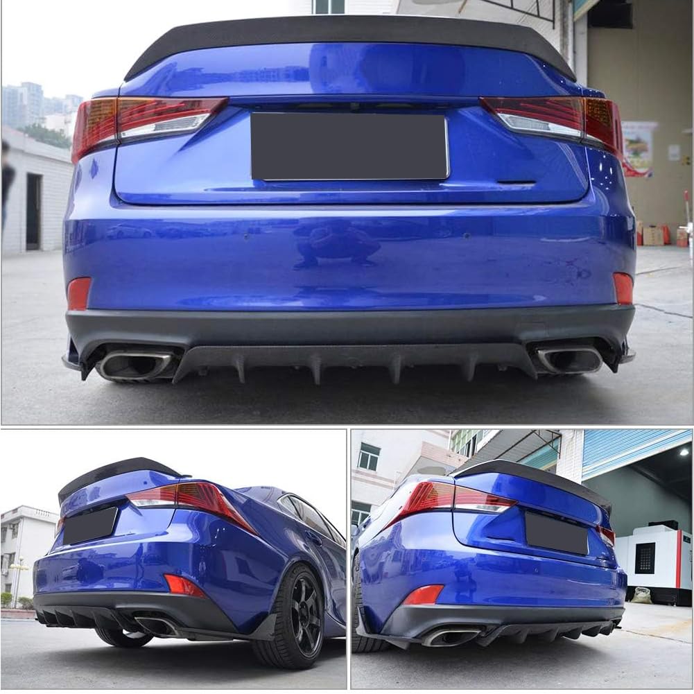 Carbon Fiber Rear Diffuser for Lexus IS300 IS350 Base/F Sport Sedan 2017-2018 - Bumper Cover Lower Lip Spoiler Valance Protector Body Kit - Factory Outlet - Enhances Aerodynamics & Style for Street Racing & Car Shows