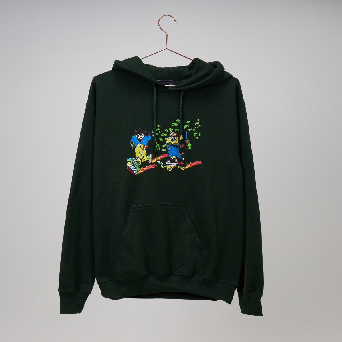 WKND Skateboards x THEM Skates ATM Hoodie - Forest Green Skateboarding Hooded Sweatshirt for Streetwear & Urban Fashion | Perfect for Skate Sessions & Casual Wear