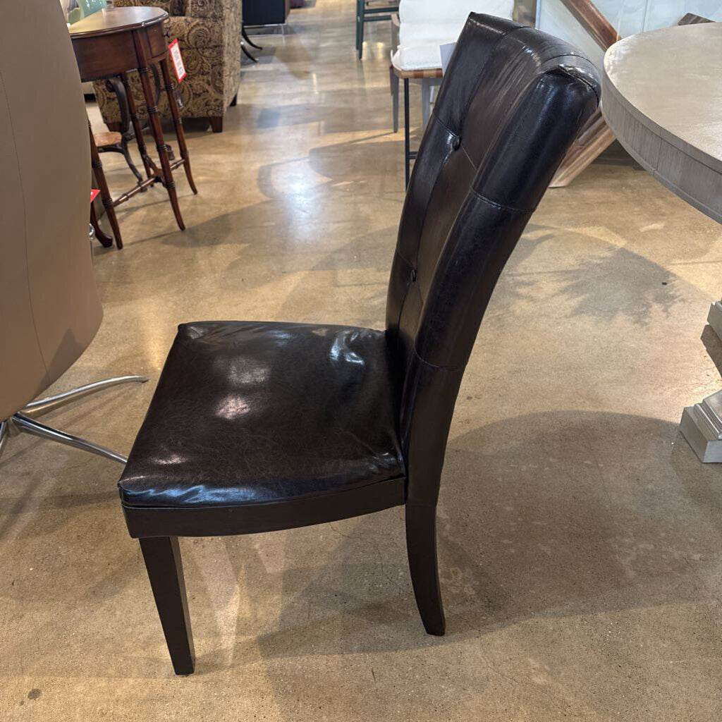 Tufted Faux Leather Side Chair - Black Dining Room Chair 18