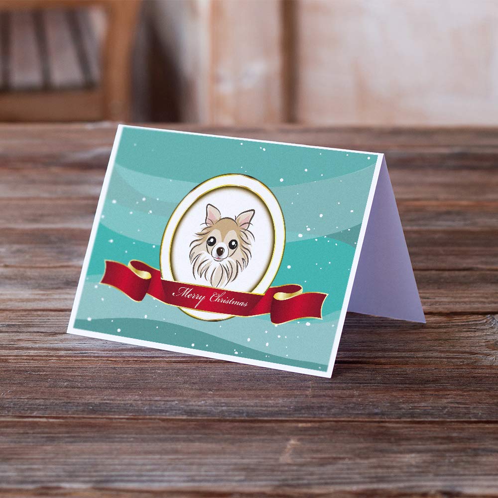 Chihuahua Merry Christmas Greeting Cards - Pack of 8 Blank A7 Note Cards with Envelopes (5x7 Inch) | Whimsical Holiday Cards for Pet Lovers | Perfect for Christmas Wishes, Thank You Notes & Holiday Greetings