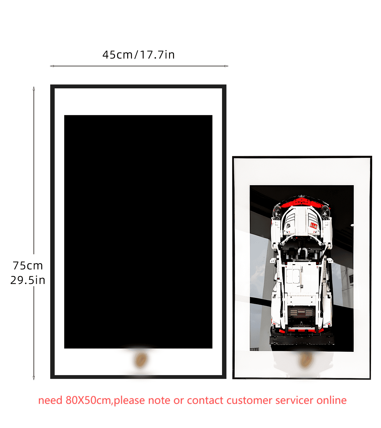 LEGO 42096 Technic Porsche 911 RSR Wall Mount Display Stand - Perfect for Showcasing Your LEGO Car Collection in Bedroom, Office or Game Room