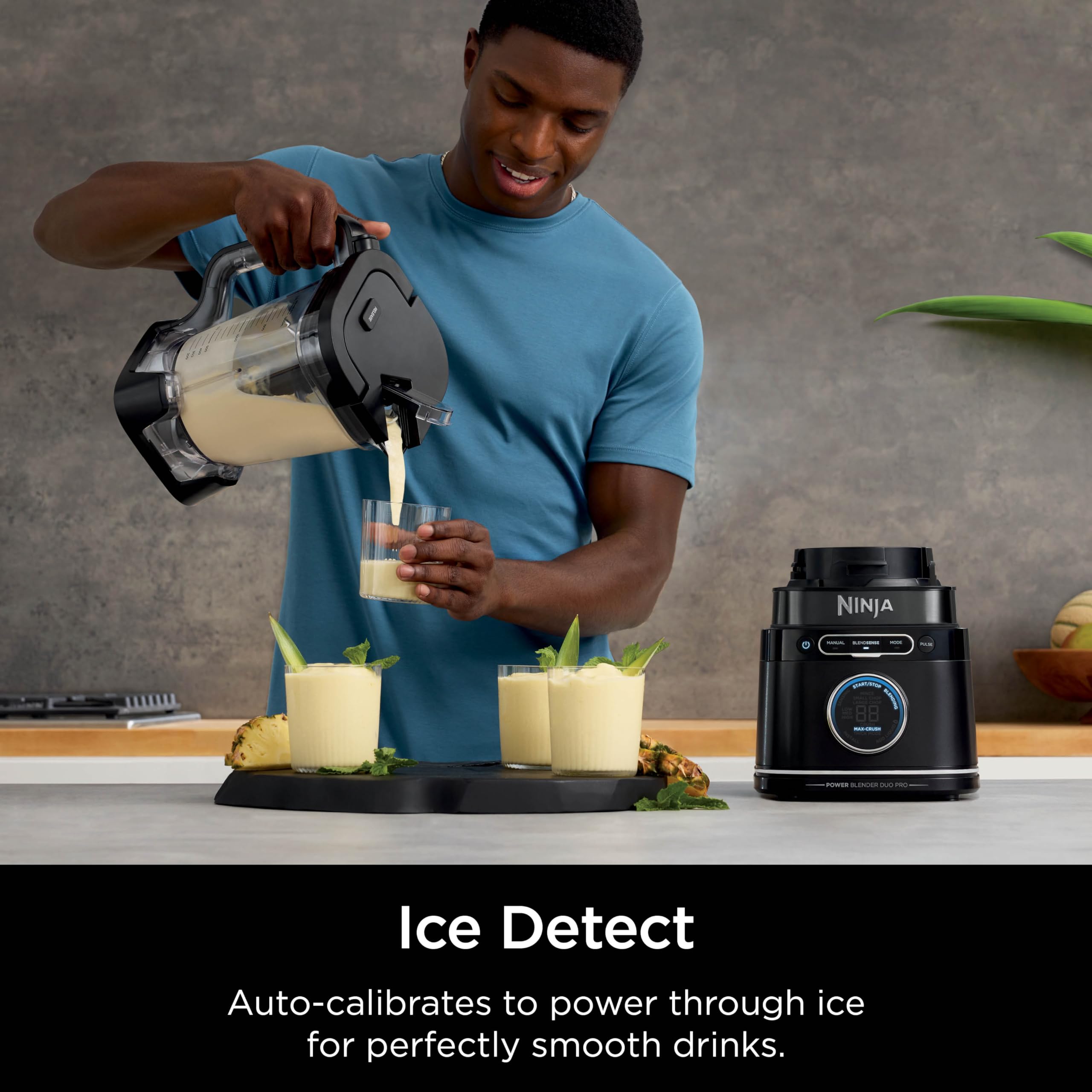 Ninja Detect Power Blender Pro with Personal Single-Serve Cups - 1800W High-Speed Blender for Smoothies, Shakes, Food Prep & More | BlendSense Technology | 72oz Pitcher + (2) 24oz To-Go Cups | Compact Countertop Design | Perfect for Kitchens, Offices & Healthy Lifestyles (Black, Model TB301)