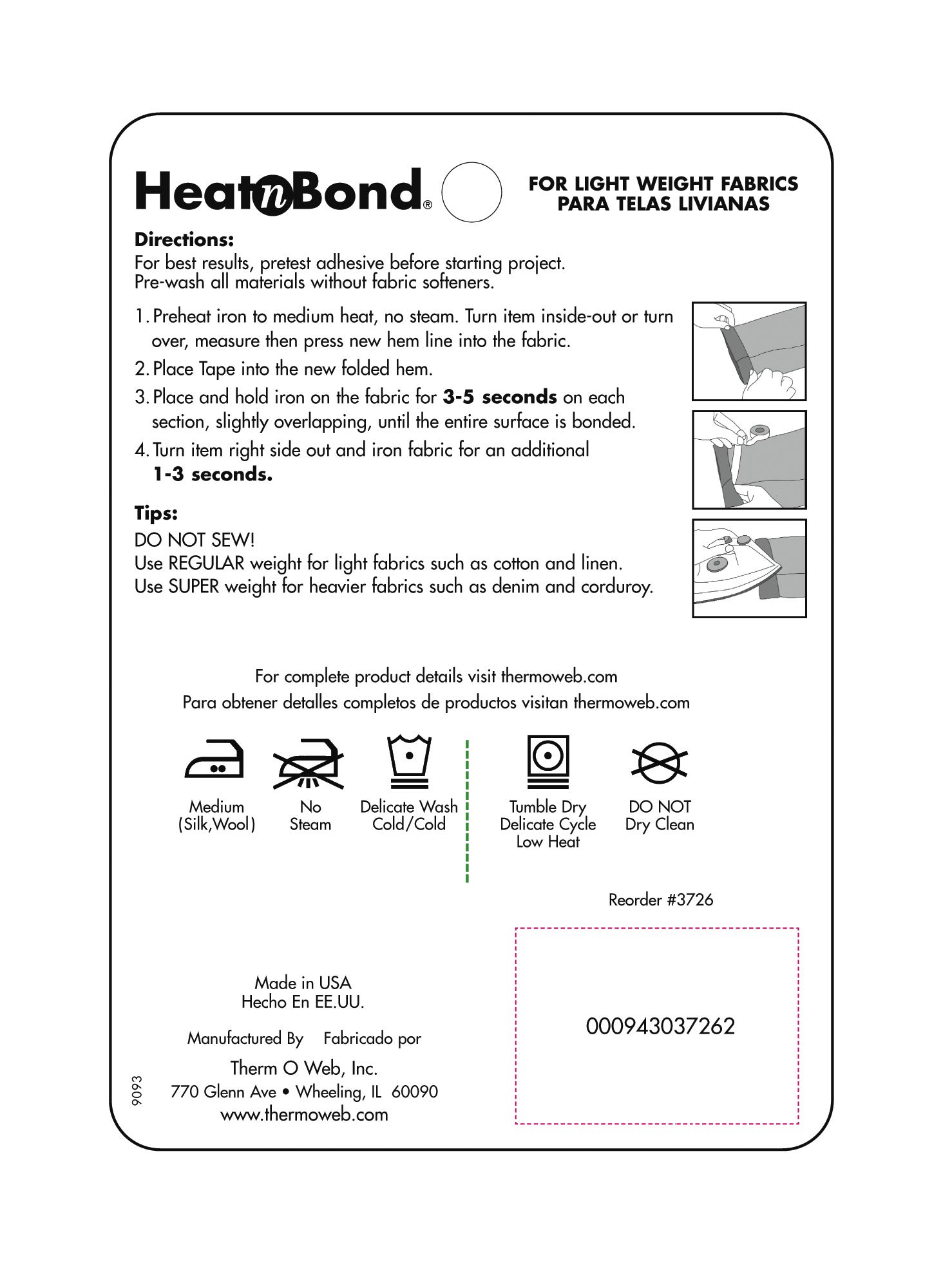 HeatnBond Hem Iron-On Adhesive - Regular Weight Black Fabric Glue for DIY Sewing & Clothing Repairs | Perfect for Hemming Pants, Skirts & DIY Craft Projects