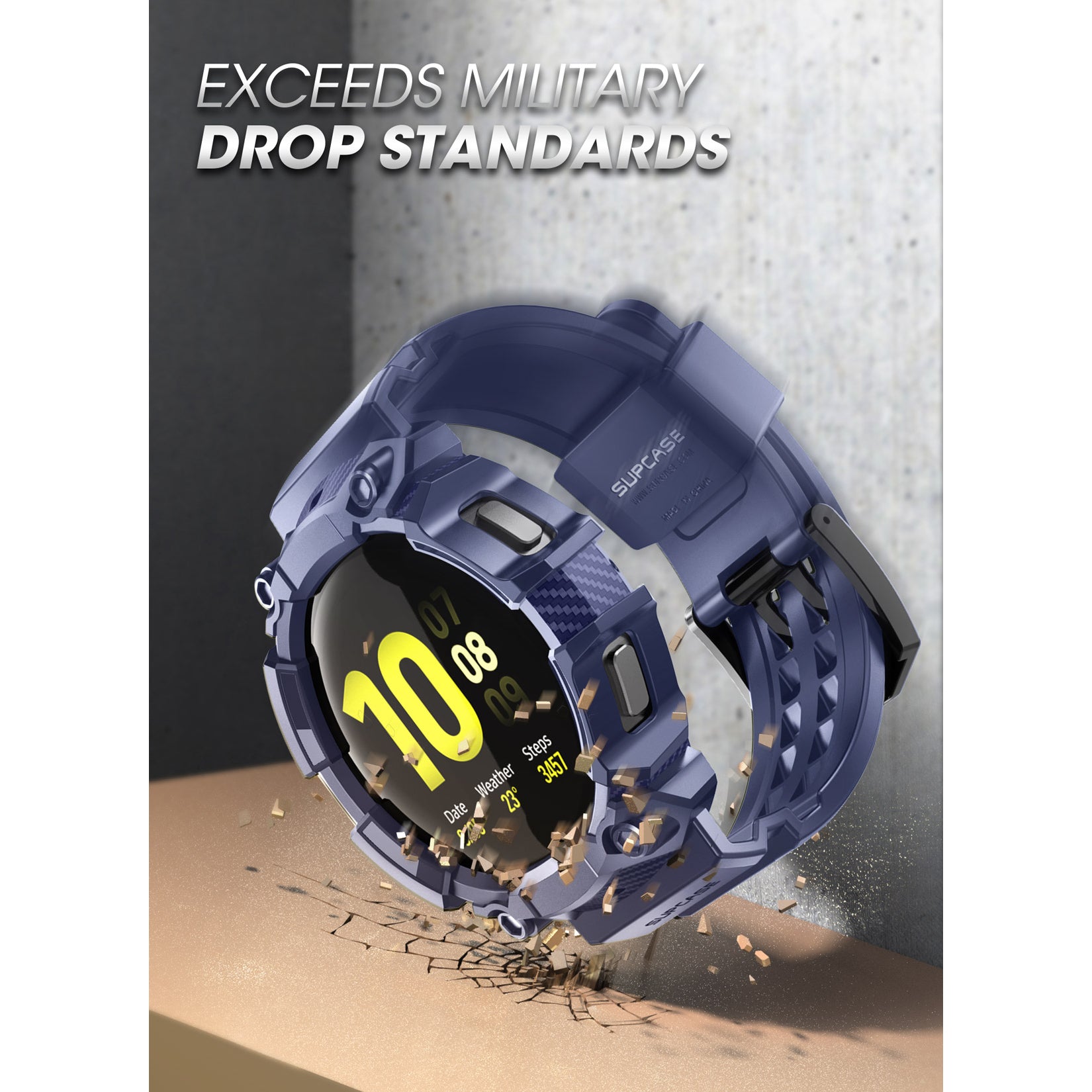 Samsung Galaxy Watch 4 44mm Case with Unicorn Beetle Pro Band - Blue Protective Cover for Men & Women | Perfect for Running, Swimming & Outdoor Activities