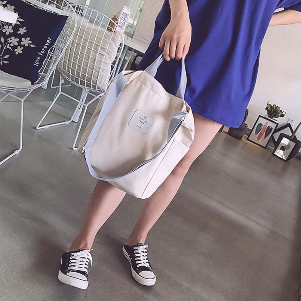 Belsmi Canvas Shoulder Bag - Cotton Tote Crossbody Purse for Women, Shopping, Travel, Work & Weekend Outings | Durable & Stylish Everyday Handbag