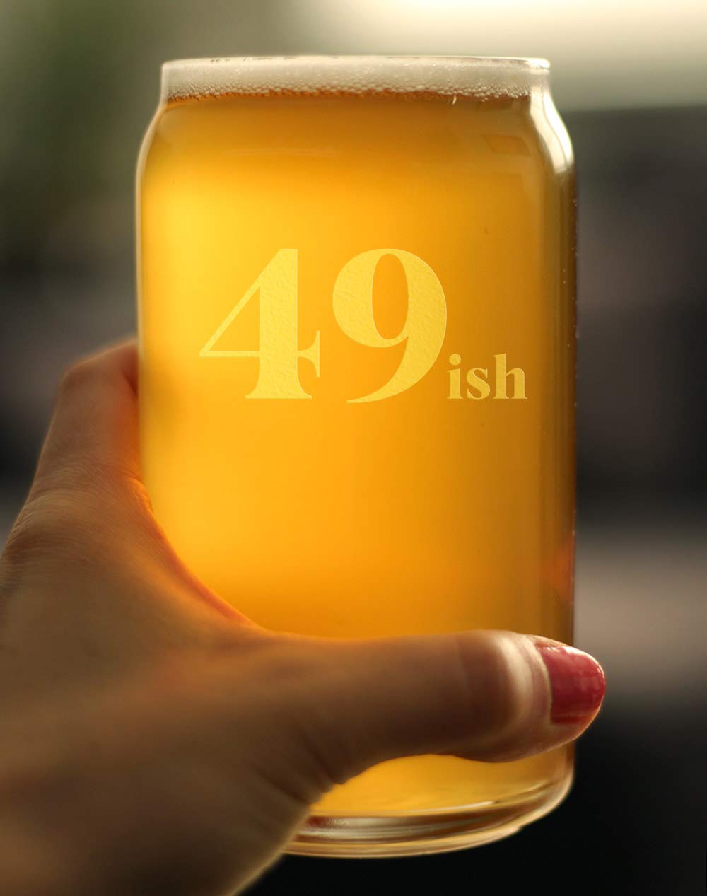 49ish - Funny 16 oz Beer Can Pint Glass - 50th Birthday Gifts for Men & Women - Novelty Drinking Cup for 50th Birthday Party Decorations & Celebrations - Perfect for Bars, Home Use & Gift Giving