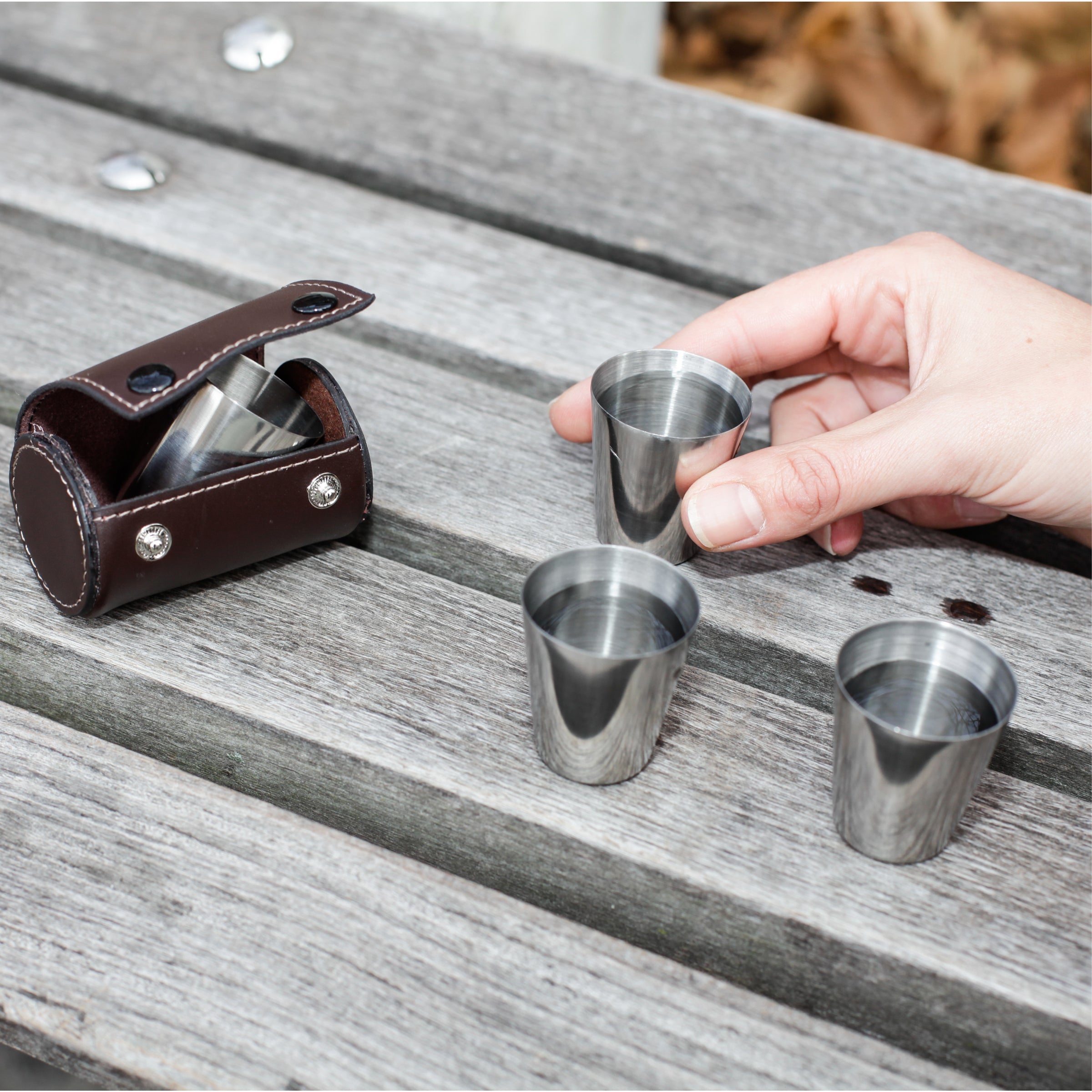 Premium Shot Glasses Set with Genuine Leather Case - Perfect for Whiskey, Tequila & Party Drinking Games - Ideal for Home Bars, Bachelor Parties & Gifts