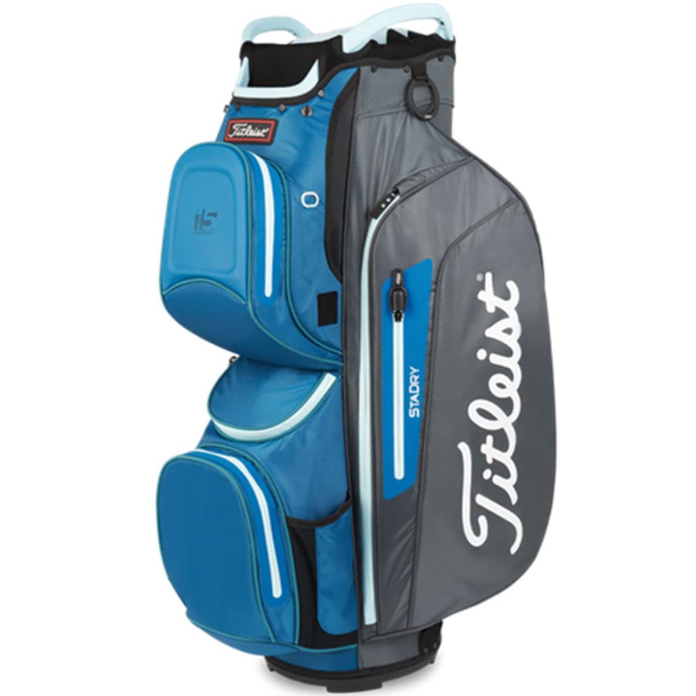 Titleist Cart 15 StaDry Waterproof Golf Bag - Lightweight Stand Bag with 14-Way Divider for Golf Clubs | Perfect for Rainy Days & Course Play