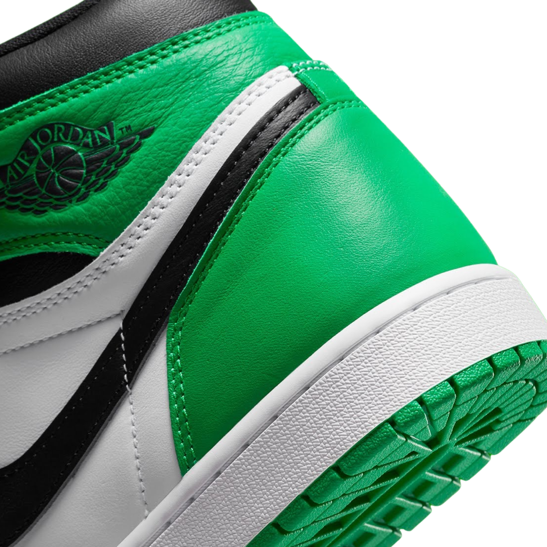 Jordan 1 Retro High OG Sneakers - Black, Lucky Green & White Colorway - Men's Basketball Shoes for Streetwear & Casual Wear