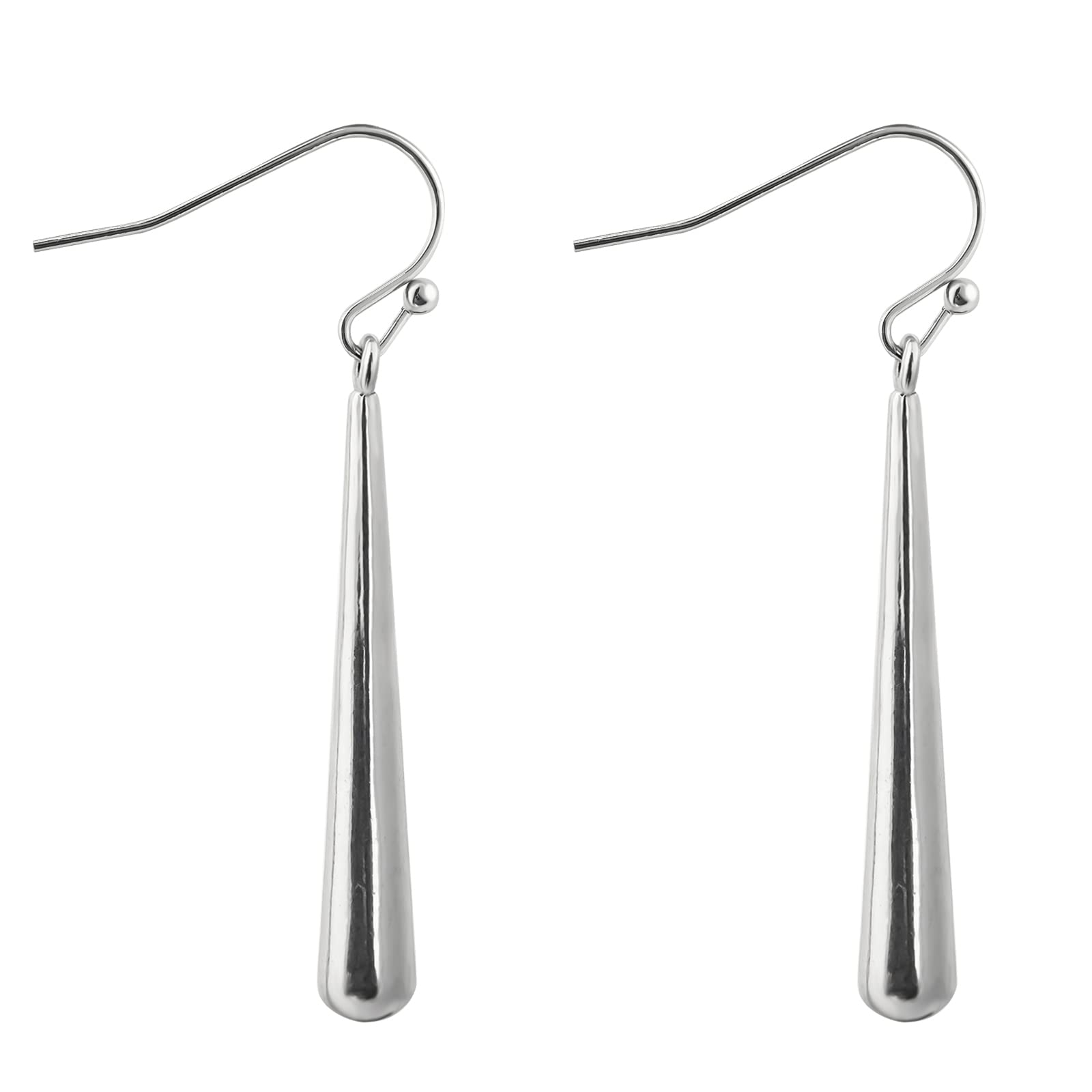 925 Sterling Silver Baseball Bat Hoop Earrings - Hypoallergenic Handmade Dangle Earrings for Women | Trendy Minimalist Long Bar Drop Earrings | Perfect for Baseball Games, Sports Events & Casual Wear