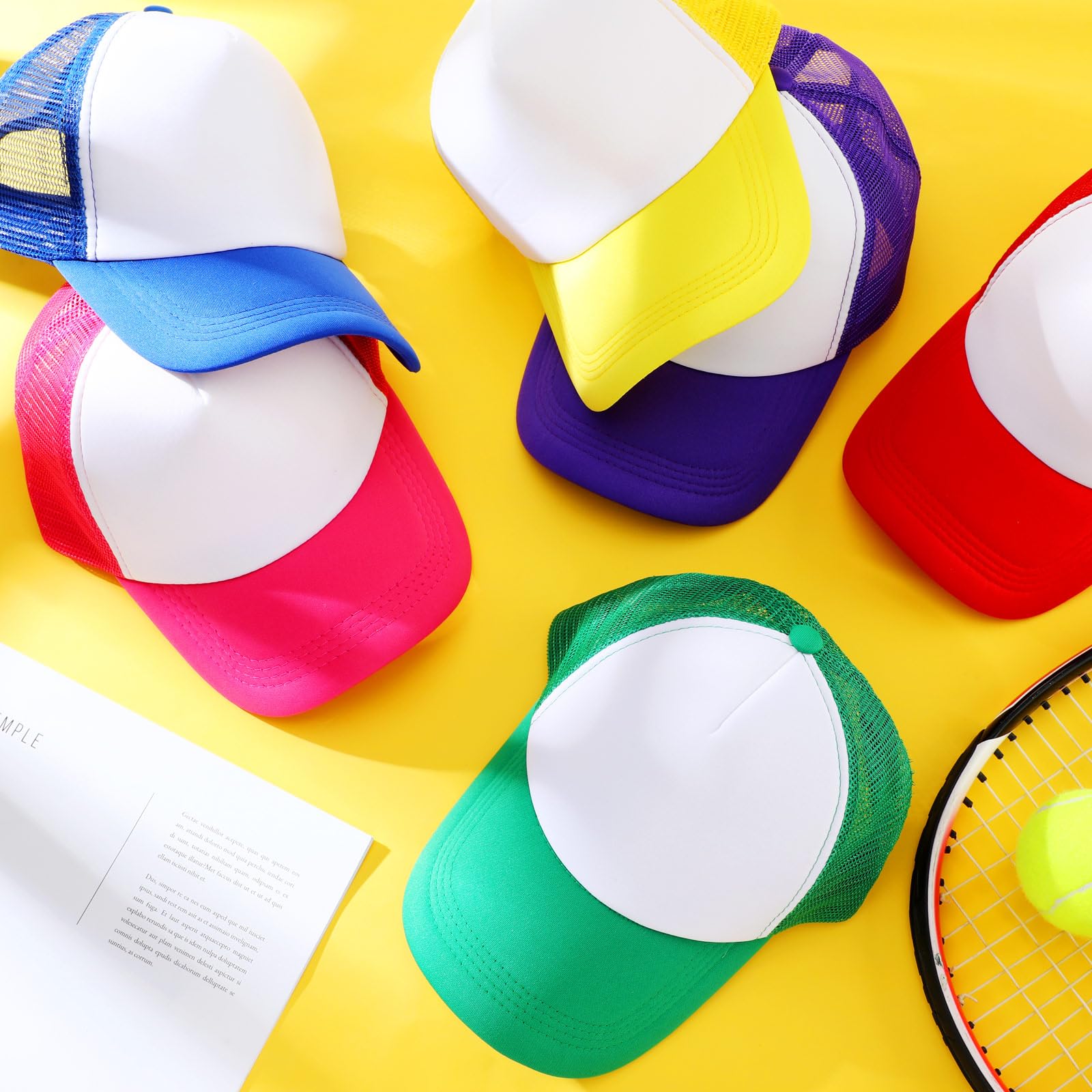 24 Pcs Unisex Blank Trucker Hats for Sublimation - Adjustable Mesh Baseball Caps Bulk Pack for DIY Customization - Perfect for Sports, Events, Promotions & Outdoor Activities
