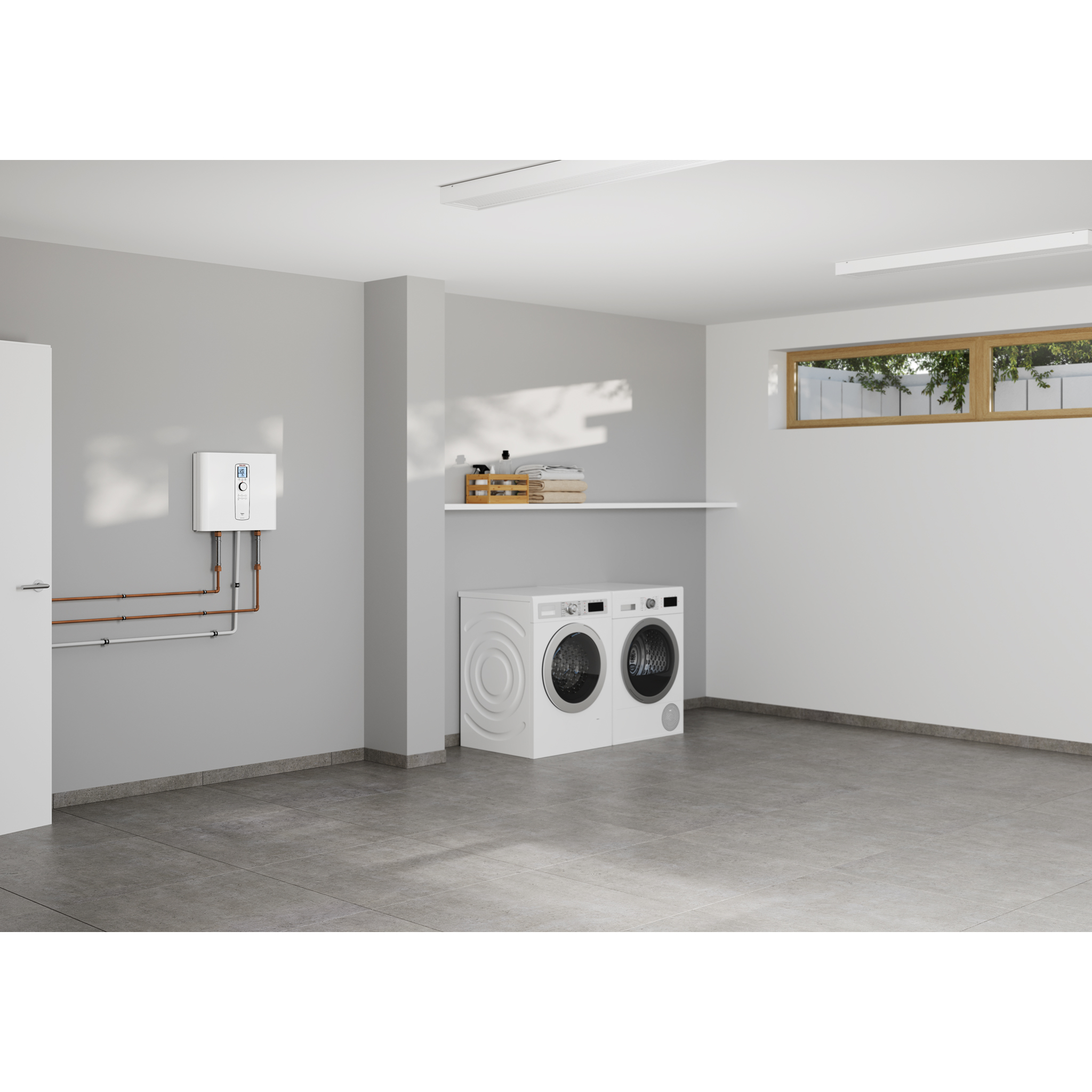 Stiebel Eltron Tempra 15 14.4kW Tankless Electric Water Heater - 3.1 GPM Whole House Instant Hot Water System for Bathroom, Kitchen & Laundry