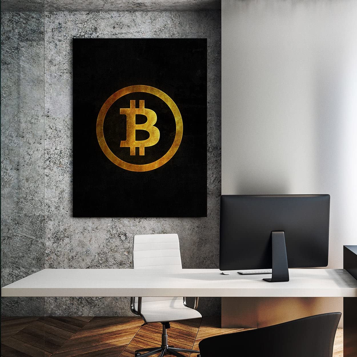 Crypto Canvas Wall Art - Bitcoin & Ethereum Themed Modern Home Decor for Living Room, Office & Gifts