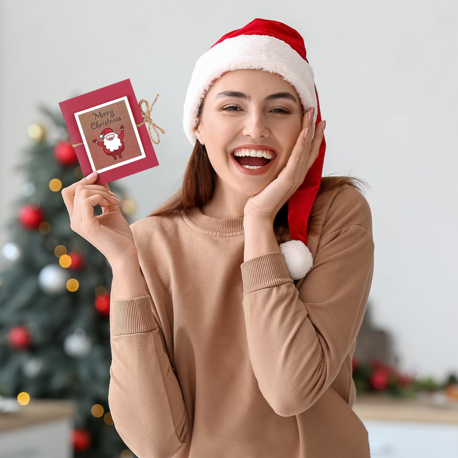 Frienda 2 Pack Christmas Mini Gift Card Holder Booklet - Holiday Money & Gift Card Sleeve Organizer for Teachers, Employees, Office Staff - Perfect for Xmas Gifts, Stocking Stuffers & Secret Santa Exchanges