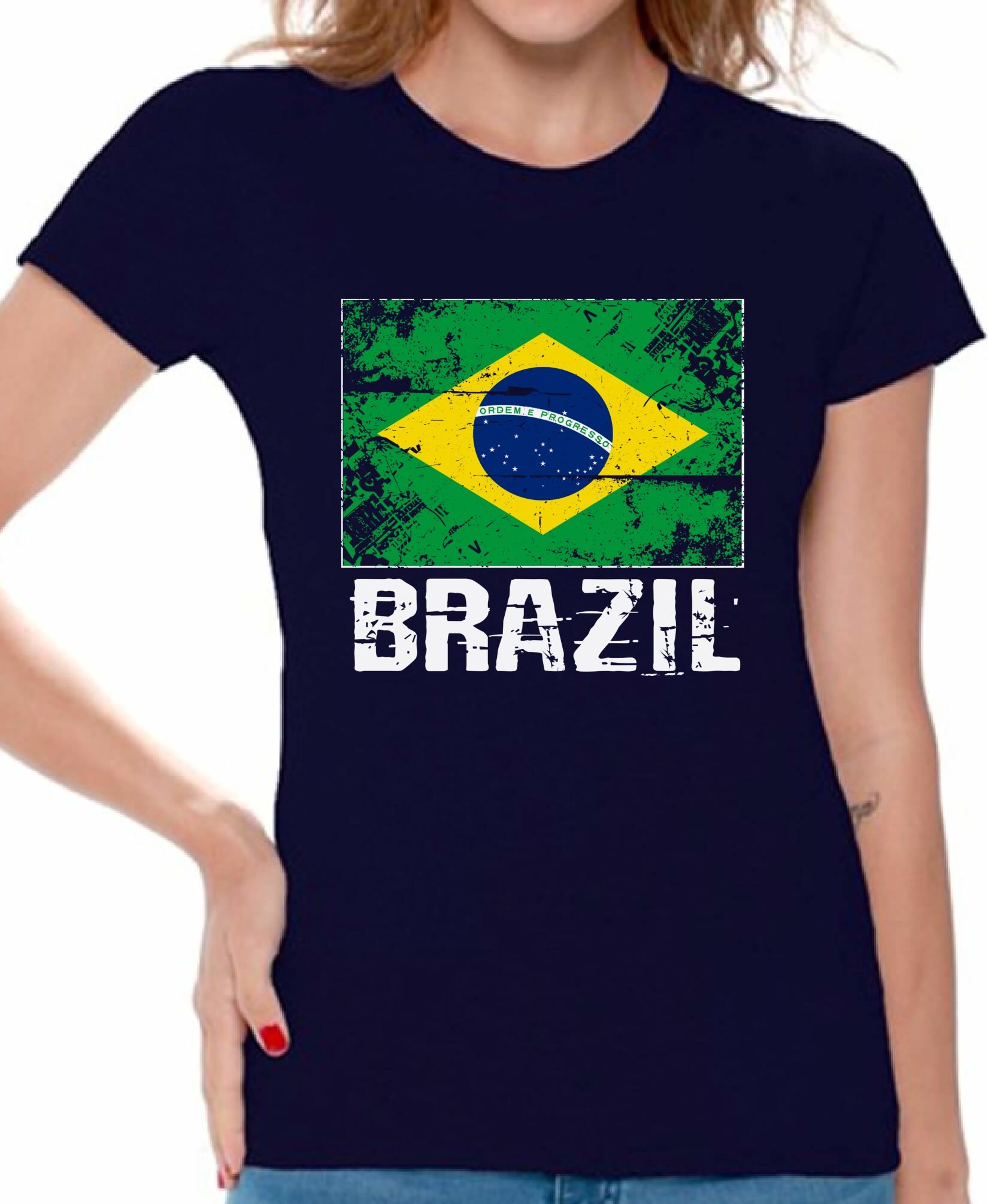 Brazil Flag T-Shirts for Women - Patriotic Brazilian Gifts & Souvenirs - Perfect for Carnival, World Cup & National Pride Celebrations