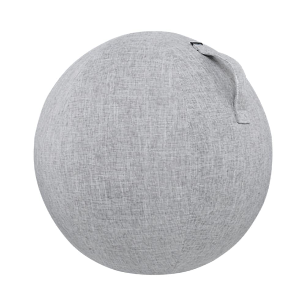 WHOSAAB 55cm/65cm/75cm Cotton Linen Yoga Ball Cover - Non-Slip Exercise Gym Balance Ball Protector for Pilates, Workout & Fitness Training (Grey 55cm) - Perfect for Home Gym, Yoga Studio & Physical Therapy