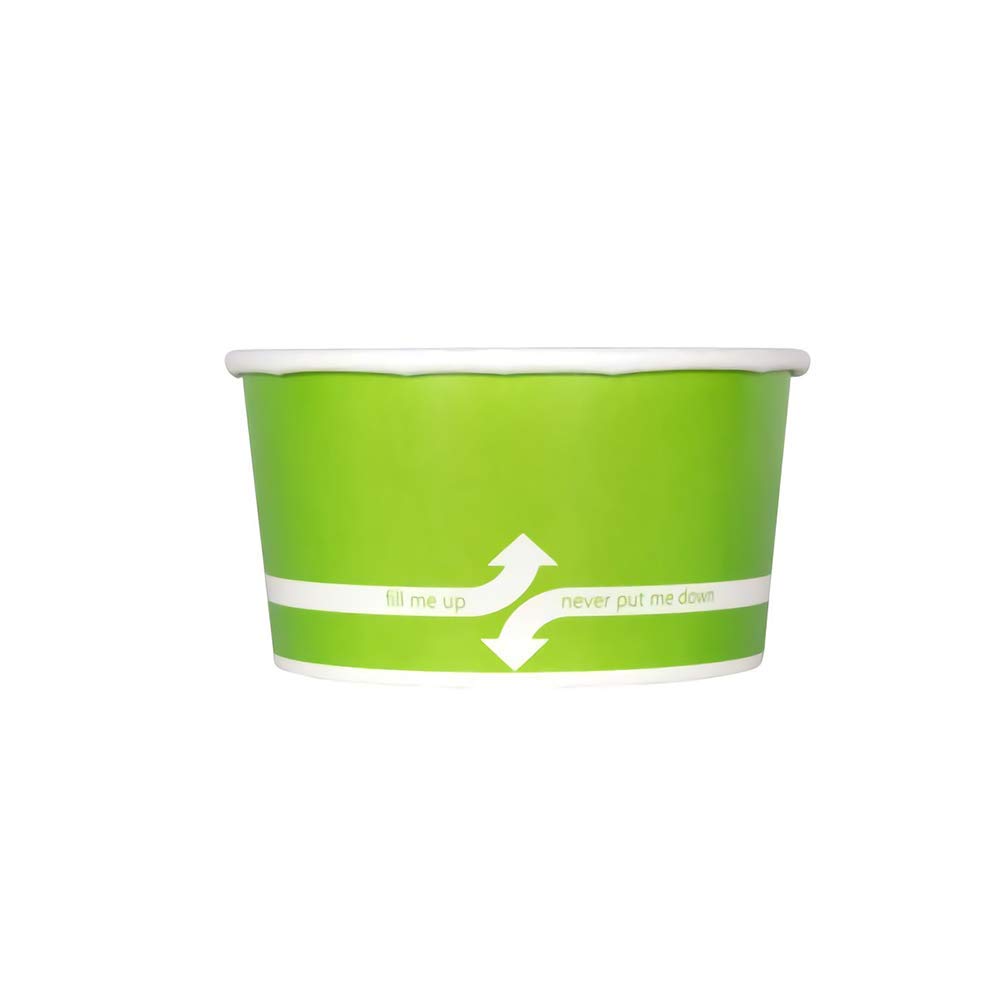 6oz (1000 Count) Green Paper Ice Cream Cups - Disposable Hot & Cold Food Containers for Ice Cream, Gelato, Yogurt, Snacks - Perfect for Parties, Dessert Shops, and Catering Events