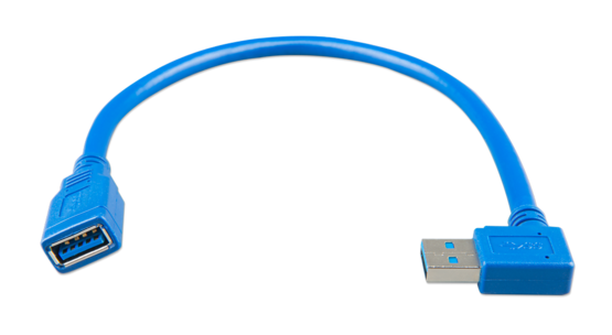 High-Speed USB 2.0 Extension Cable 0.3m Right Angle Connector - Perfect for Wall Mount Enclosures, Color Control Systems & Home Theater Setups