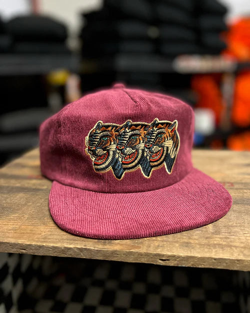 Take To The Grave Tigers Corduroy Snapback Hat - Vintage Style Baseball Cap for Men & Women - Perfect for Streetwear, Hip Hop Fashion and Outdoor Activities